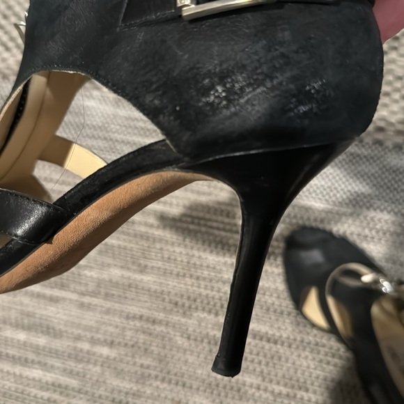 Jimmy Choo 🎉HP🎉🎈distressed leather heels with center zipper, strap w/ buckle - Picture 12 of 12